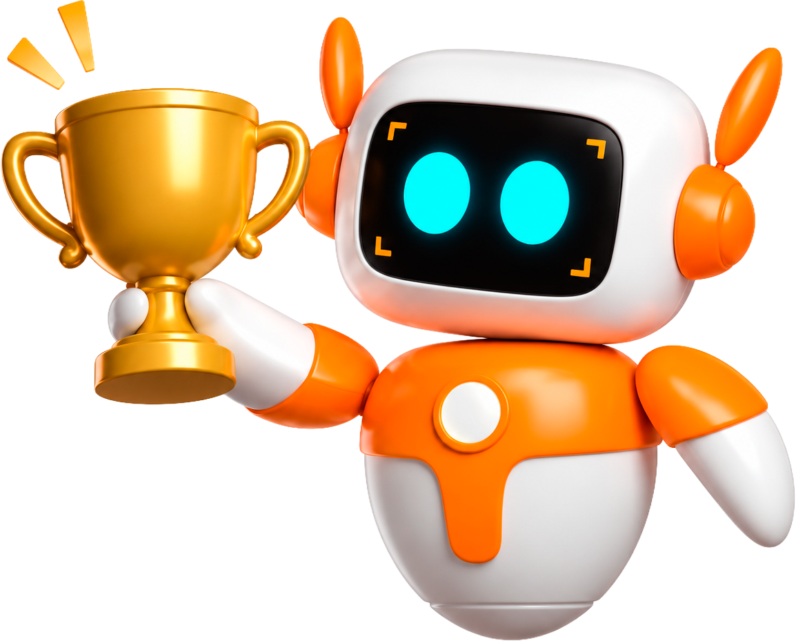 Mascota Amerihack con trofeo